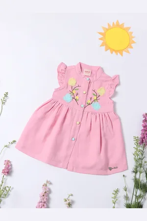 Nauti Nati Infants Girls Floral Embroidered A-Line Dress