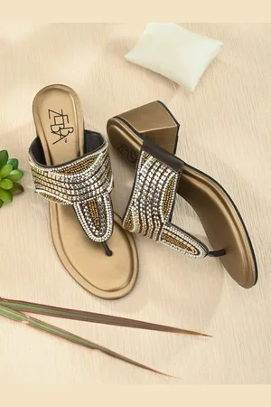 Zebba Women Brown Embellished Block Heels