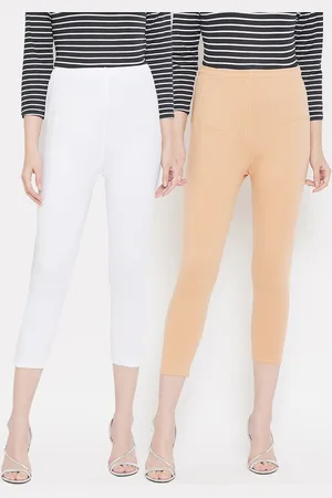 Tulsattva Women Pack Of 2 Solid Three-Fourth Length Leggings