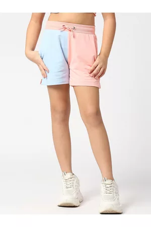 Pepe Jeans Girls Mid-Rise Colourblocked Cotton Shorts