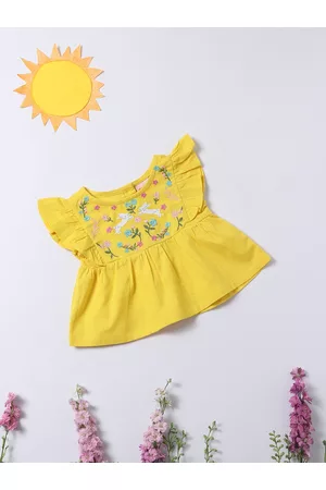 Nauti Nati Girls Embroidered Pure Cotton Clothing Set