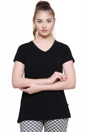 PROTEENS Women V-Neck Cotton T-shirt
