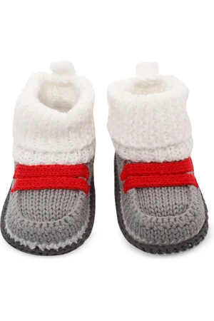 Baby Moo Kids Infant Grey & White Knitted Cotton Socks Booties