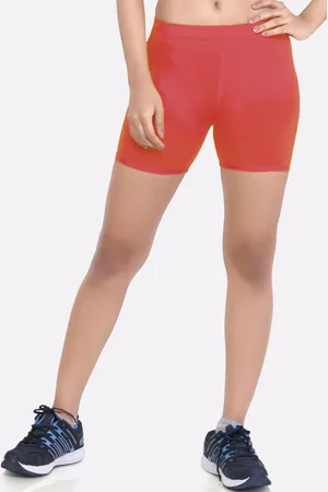 LAASA  SPORTS Women Red Skinny Fit Training or Gym Sports Shorts