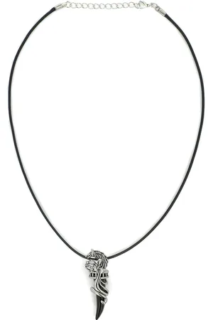 EL REGALO Men Black & Silver-Toned Tribal Necklace