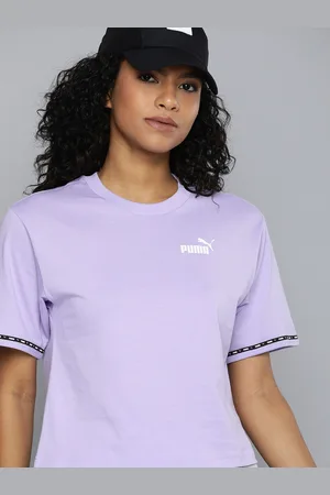 PUMA Women Brand Logo Pure Cotton Relaxed Fit Boxy T-shirt