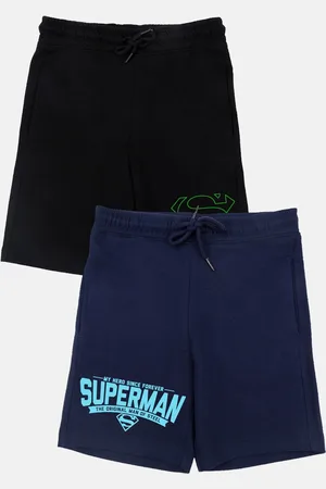 YK Boys Pack Of 2 Superman Printed Shorts