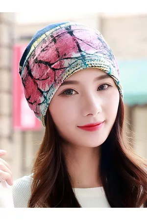AlexVyan Women Printed Ponytail Bandana Head Wear Warm Winter Beanie