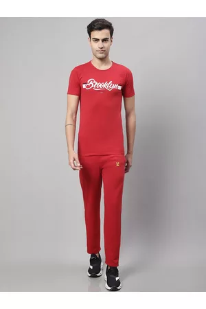 VIMAL JONNEY Men Printed T-Shirt & Pyjamas Co-Ord Set