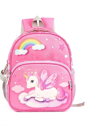 VISMIINTREND Rucksacks - Unisex Kids Pink & White Graphic Backpack
