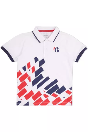 Pepe Jeans Boys Graphic Printed Polo Collar Cotton T-shirt