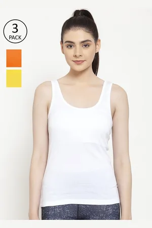 Friskers Women Pack Of 3 Solid Tank Top