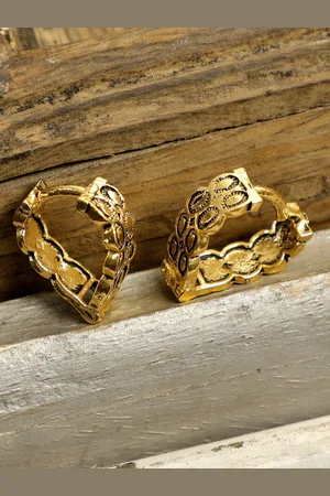 ANIKAS CREATION Gold-Plated Contemporary Studs