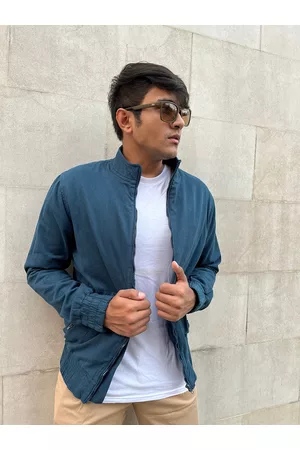 WROGN Men Teal Bomber Jacket
