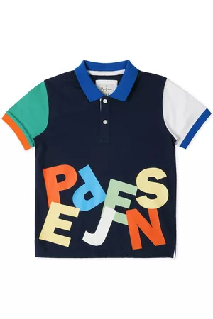 Pepe Jeans Boys Typography Printed Polo Collar Cotton T-shirt