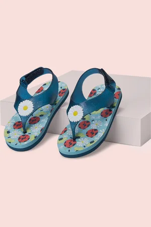 Pantaloons Girls Blue & Red Printed Thong Flip-Flops