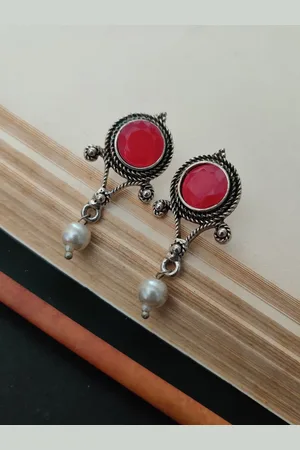 Binnis Wardrobe Red Contemporary Drop Earrings