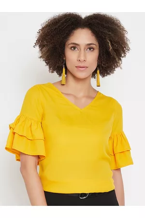 La Zoire Women Mustard Yellow Solid Top