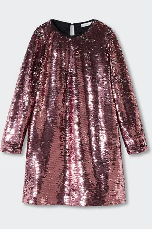 MANGO Girls Reversible Sequined A-Line Dress