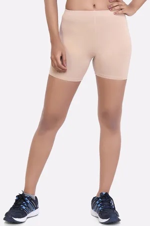 LAASA  SPORTS Women Beige Skinny Fit Training or Gym Sports Shorts