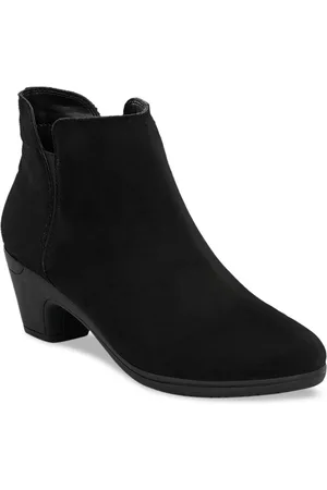 El Paso Black Block Chelsea Heeled Boots