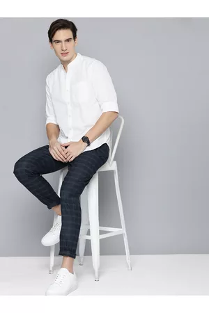 HARVARD Band Collar Long Sleeves Casual Shirt