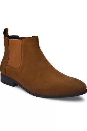 San Frissco Men Mid Top Comfort-Fit Suede Chelsea Boots