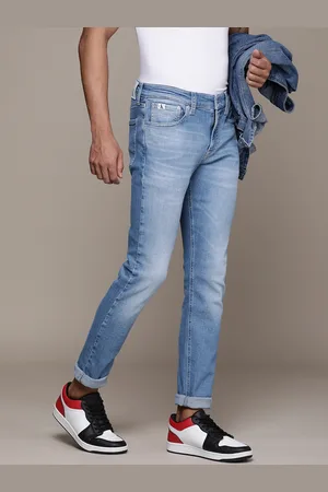 Calvin Klein Men Skinny Fit Heavy Fade Stretchable Mid-Rise Jeans