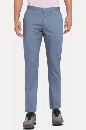 Buy Blackberrys Men Blue Tapered Fit Solid Casual Trousers - Trousers for  Men 2225546 | Myntra