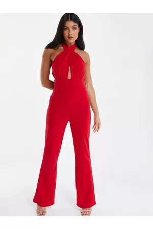 Quiz Women Jumpsuits - Halter Neck Sleeveless Basic Jumpsuit