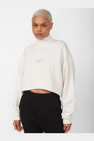 Reebok Women Varsity Coverup High-Neck Pure Cotton Sweatshirts
