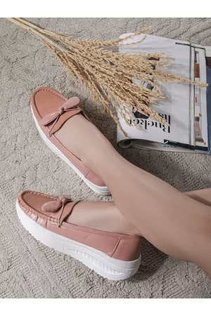 SHEZONE Bow Detail Comfort Heel Pumps