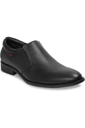 Red Chief Men Black Leather Formal Slip-On Shoes