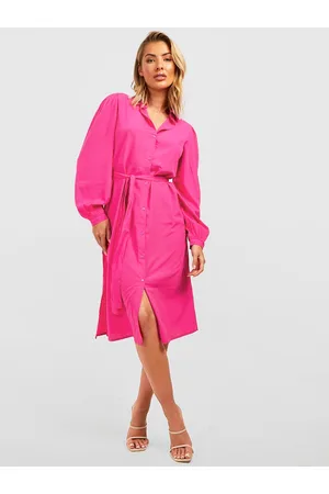 Boohoo Shirt Midi Dress with Belt
