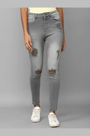 Allen Solly Mid-Rise Slim Fit Highly Distressed Ripped Jeans