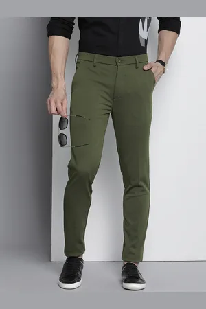 The Indian Garage Co. Regular Fit Men Dark Green Trousers - Price History