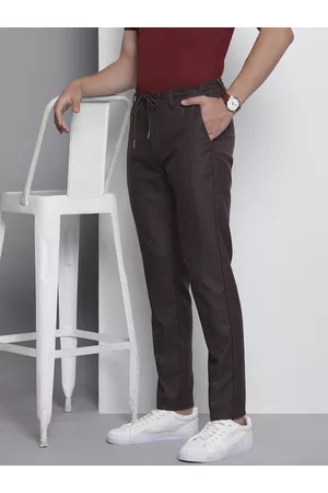 The Indian Garage Co Textured Checked Chinos Trousers