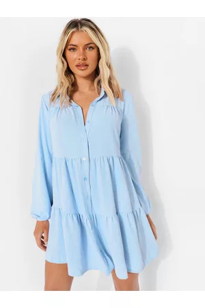 Boohoo Tiered Shirt Mini Dress