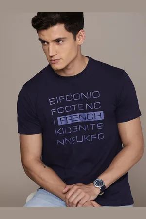 French Connection Men Typography Printed Pure Cotton T-shirt