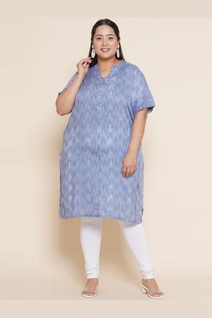 John Pride Plus Size Geometric Printed Modal Kurti