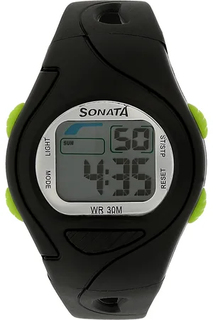 Sonata Unisex Black Digital Watch
