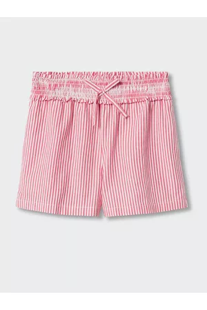 MANGO Girls Pure Cotton Striped Shorts