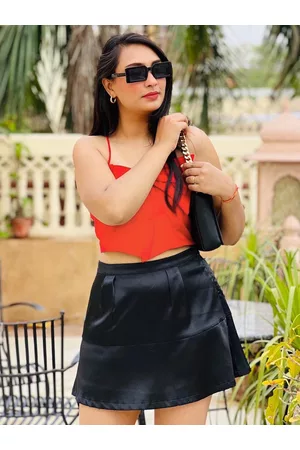 STREET 9 Women Red Solid Cropped Top
