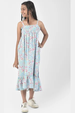 Crimsoune Club Girls Floral Print Empire Midi Dress
