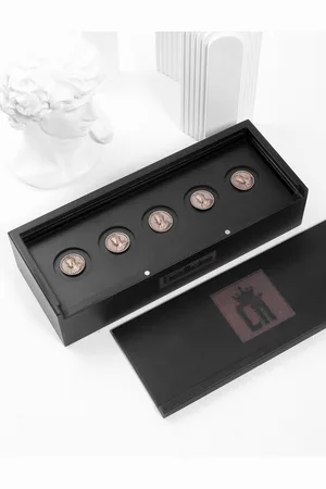 COSA NOSTRAA Men Antique Gold-Toned 5-Pieces The Prince V Coin Buttons Gift Set