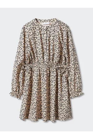 MANGO Girls Floral Print Fit & Flare Dress