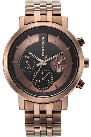Fastrack Men Textured Dial & Bracelet Style Straps Analogue Watch 3287QM03