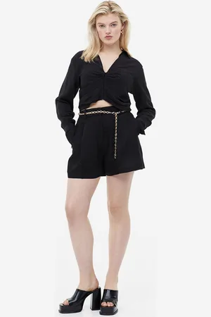 H&M Women Linen-Blend Bermuda Shorts