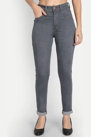 AngelFab Women Grey Jean Skinny Fit High-Rise Stretchable Jeans