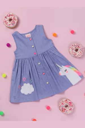 Nauti Nati Infants Girls Pure Cotton Applique A-Line Dress